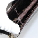 SAINT LAURENT Shoulder Bag Leather Brown Gold Auth ar14039-22
