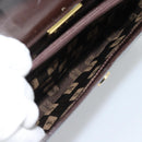 SAINT LAURENT Shoulder Bag Leather Brown Gold Auth ar14039-24