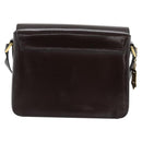 SAINT LAURENT Shoulder Bag Leather Brown Gold Auth ar14039-3