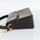 SAINT LAURENT Shoulder Bag Leather Brown Gold Auth ar14039-4