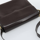 SAINT LAURENT Shoulder Bag Leather Brown Gold Auth ar14039-6