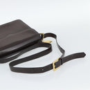 SAINT LAURENT Shoulder Bag Leather Brown Gold Auth ar14039-7