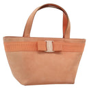 Salvatore Ferragamo Vala Hand Bag Suede Orange Auth ar14048-1