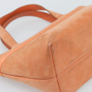 Salvatore Ferragamo Vala Hand Bag Suede Orange Auth ar14048-13