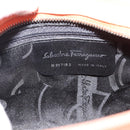 Salvatore Ferragamo Vala Hand Bag Suede Orange Auth ar14048-16