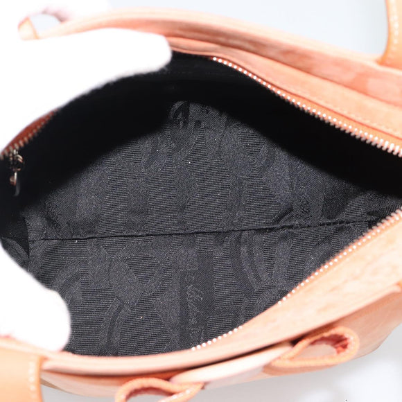 Salvatore Ferragamo Vala Hand Bag Suede Orange Auth ar14048