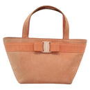 Salvatore Ferragamo Vala Hand Bag Suede Orange Auth ar14048-2