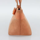 Salvatore Ferragamo Vala Hand Bag Suede Orange Auth ar14048-5
