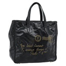 SAINT LAURENT Hand Bag Patent Black Gold 197699 Auth ar14049A-1