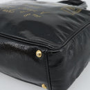 SAINT LAURENT Hand Bag Patent Black Gold 197699 Auth ar14049A-10