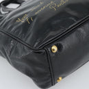 SAINT LAURENT Hand Bag Patent Black Gold 197699 Auth ar14049A-11