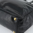 SAINT LAURENT Hand Bag Patent Black Gold 197699 Auth ar14049A-12