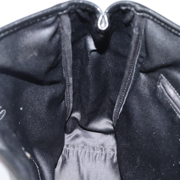 SAINT LAURENT Hand Bag Patent Black Gold 197699 Auth ar14049A