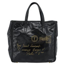 SAINT LAURENT Hand Bag Patent Black Gold 197699 Auth ar14049A-2