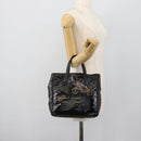 SAINT LAURENT Hand Bag Patent Black Gold 197699 Auth ar14049A-21