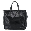 SAINT LAURENT Hand Bag Patent Black Gold 197699 Auth ar14049A-3