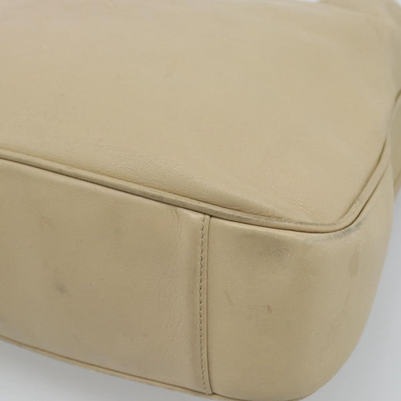 GUCCI Bamboo Hand Bag Leather Beige Gold 001 1638 Auth ar14051