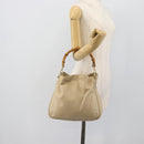 GUCCI Bamboo Hand Bag Leather Beige Gold 001 1638 Auth ar14051-21