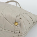 PRADA Chain Tote Bag Nylon Gray Gold Auth ar14053V-9