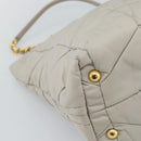 PRADA Chain Tote Bag Nylon Gray Gold Auth ar14053V-16