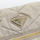 PRADA Chain Tote Bag Nylon Gray Gold Auth ar14053V-17
