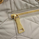 PRADA Chain Tote Bag Nylon Gray Gold Auth ar14053V-18