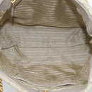 PRADA Chain Tote Bag Nylon Gray Gold Auth ar14053V-11
