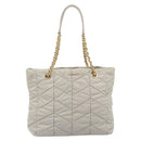 PRADA Chain Tote Bag Nylon Gray Gold Auth ar14053V-2