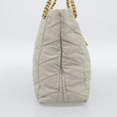 PRADA Chain Tote Bag Nylon Gray Gold Auth ar14053V-3