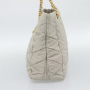 PRADA Chain Tote Bag Nylon Gray Gold Auth ar14053V-4