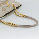 PRADA Chain Tote Bag Nylon Gray Gold Auth ar14053V-7