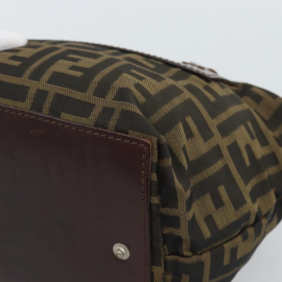 FENDI Zucca Canvas Hand Bag Brown Auth ar14054
