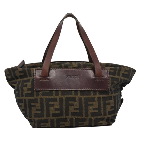 FENDI Zucca Canvas Hand Bag Brown Auth ar14054