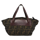 FENDI Zucca Canvas Hand Bag Brown Auth ar14054-2