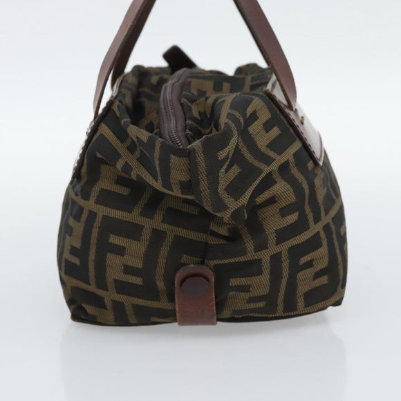 FENDI Zucca Canvas Hand Bag Brown Auth ar14054
