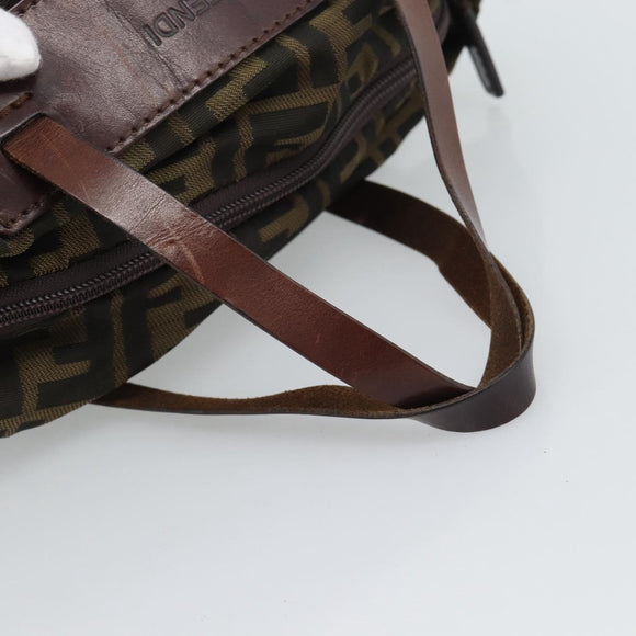 FENDI Zucca Canvas Hand Bag Brown Auth ar14054