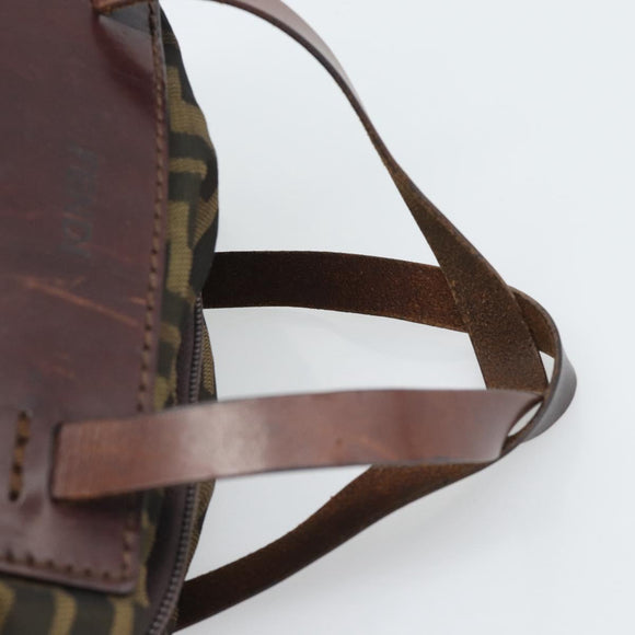 FENDI Zucca Canvas Hand Bag Brown Auth ar14054