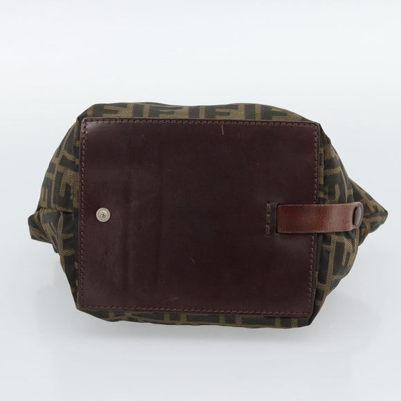 FENDI Zucca Canvas Hand Bag Brown Auth ar14054
