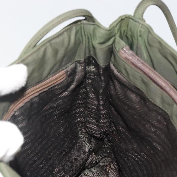 PRADA Tote Bag Nylon Khaki Auth ar14056