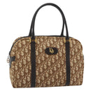 Christian Dior Trotter Canvas Hand Bag Brown Gold Auth ar14057A-1