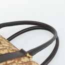 Christian Dior Trotter Canvas Hand Bag Brown Gold Auth ar14057A-8
