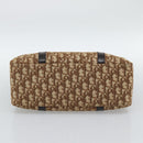 Christian Dior Trotter Canvas Hand Bag Brown Gold Auth ar14057A-9