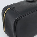 CHANEL COCO Mark Vanity Cosmetic Pouch Caviar Skin Black Gold CC Auth ar14059-17