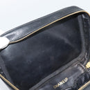 CHANEL COCO Mark Vanity Cosmetic Pouch Caviar Skin Black Gold CC Auth ar14059-18