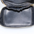 CHANEL COCO Mark Vanity Cosmetic Pouch Caviar Skin Black Gold CC Auth ar14059-11