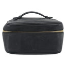 CHANEL COCO Mark Vanity Cosmetic Pouch Caviar Skin Black Gold CC Auth ar14059-13