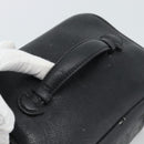 CHANEL COCO Mark Vanity Cosmetic Pouch Caviar Skin Black Gold CC Auth ar14059-7