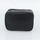 CHANEL COCO Mark Vanity Cosmetic Pouch Caviar Skin Black Gold CC Auth ar14059-5