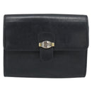 Christian Dior Shoulder Bag Leather Black Gold Auth ar14060-2