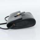 Christian Dior Shoulder Bag Leather Black Gold Auth ar14060-4